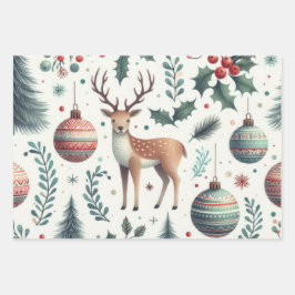 Freuen Sie sich auf Weihnachten und Berries Geschenkpapier Set