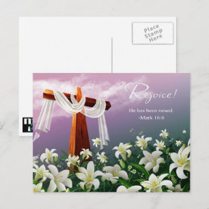 Freuen Sie sich. Christliches religiöses Ostern Feiertagspostkarte