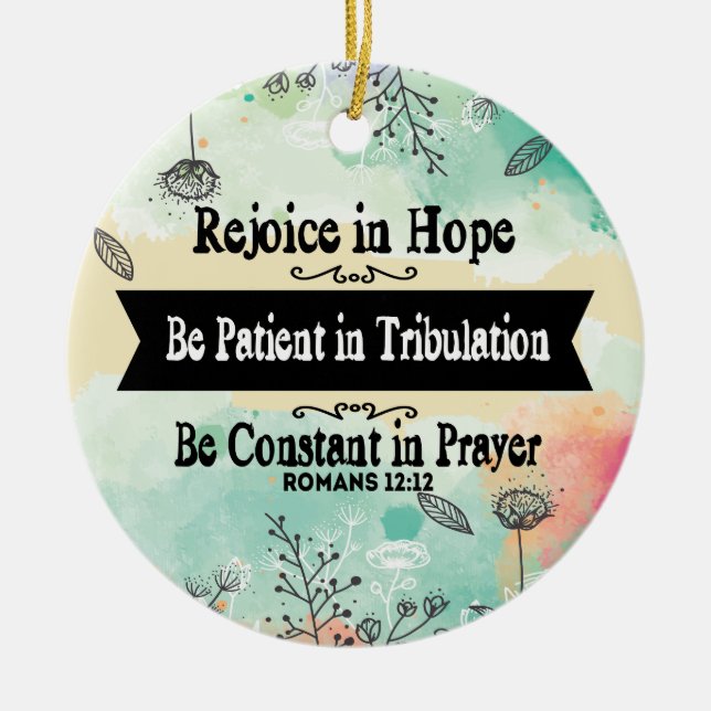 Freuen Sie sich in der Hoffnungs-Verzierung Keramik Ornament (Vorne)