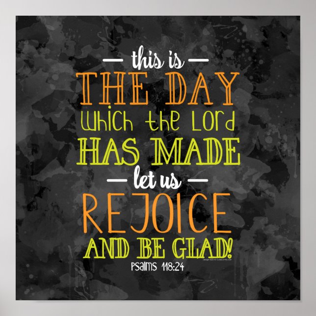 Freuen Sie sich und sein Glad Typografy Bible Vers Poster (Vorne)