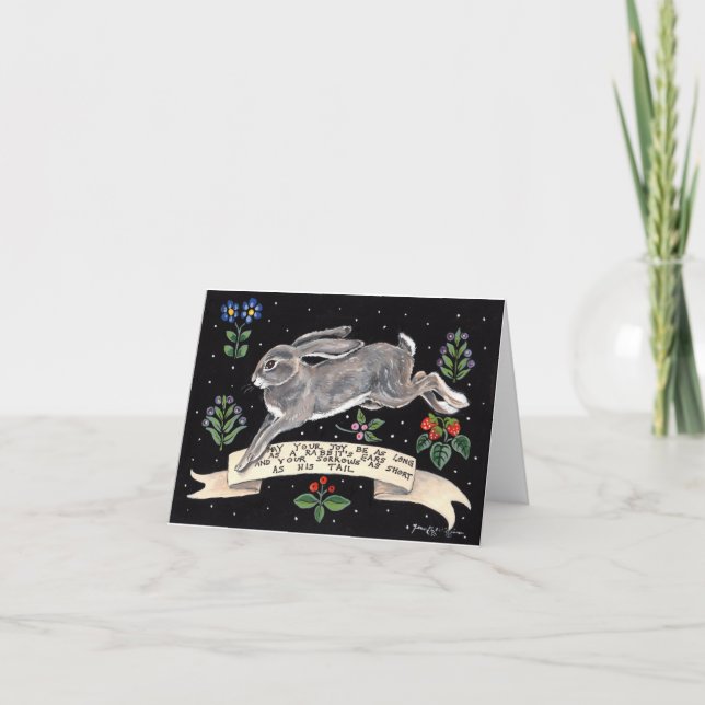 Freuen Viel Glück-Rabbit-Blank-Grußkarte Karte (Vorderseite)