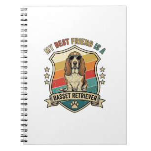 Freund Basset Retriever Hund Sonnenbrille Retro Sc Notizblock