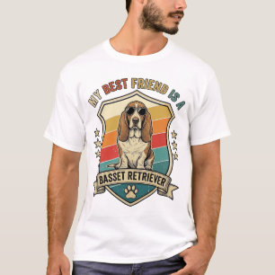 Freund Basset Retriever Hund Sonnenbrille Retro Sc T-Shirt