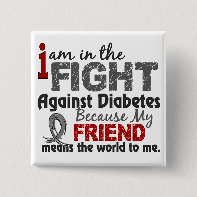 Freund bedeutet Welt zu mir Diabetes Button (Vorderseite)