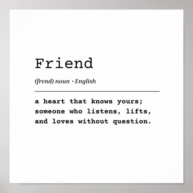 Freund - Ein Herz, das dich kennt Poster (Vorne)