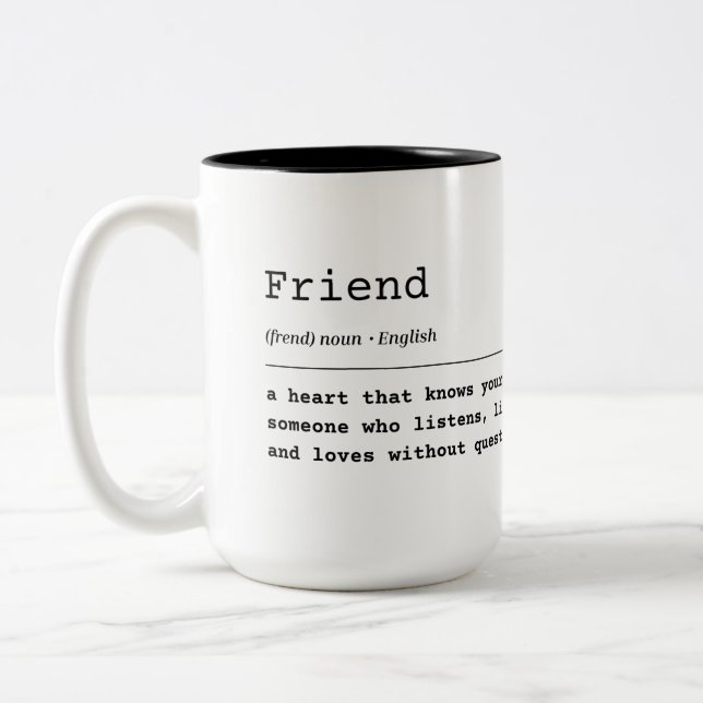 Freund - Ein Herz, das dich kennt Zweifarbige Tasse (Links)