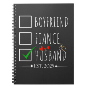 Freund Fiancé Husband Est. 2025 nur verheiratet Notizblock
