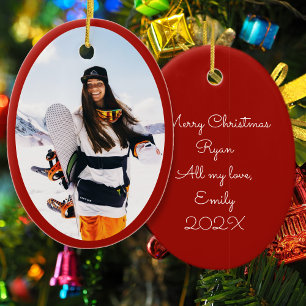 Freund Freundin Oval Foto Weihnachten  Keramik Ornament