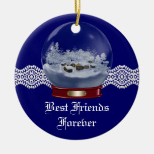 Freund-für immer Herz-Weihnachtsverzierung Keramik Ornament