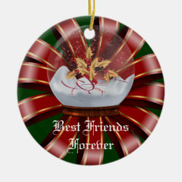 Freund-für immer Herz-Weihnachtsverzierung Keramik Ornament