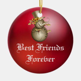 Freund-für immer Herz-Weihnachtsverzierung Keramik Ornament