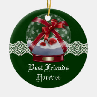 Freund-für immer Herz-Weihnachtsverzierung Keramikornament