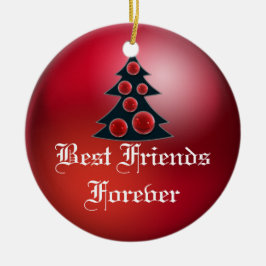 Freund-für immer Herz-Weihnachtsverzierung Keramikornament