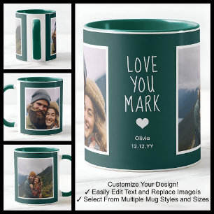 Freund Liebt Dich Fotos Modern Grün C21 & Weiß Tasse