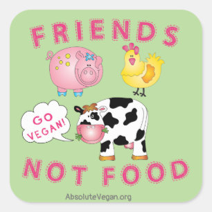 Freund-nicht Nahrung - gehen Sie vegan! Aufkleber