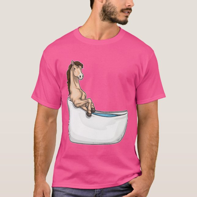 Freund von Horse Bathe Bathtub T-Shirt (Vorderseite)