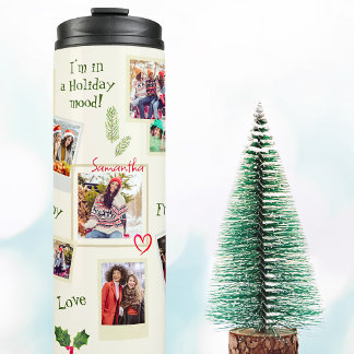 Freunde 14 Foto Template Fun Collage Weihnachten Thermosbecher