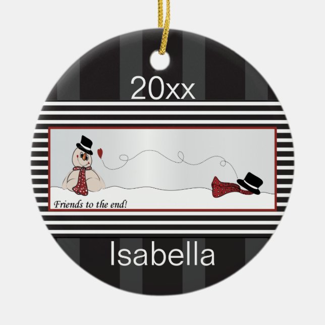Freunde am Ende Keramik Ornament (Vorne)