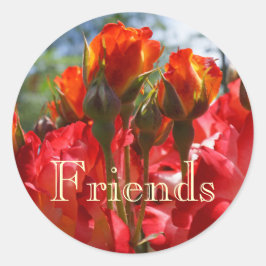 Freunde Aufkleber Siegel Rote Rose Blume Weihnacht