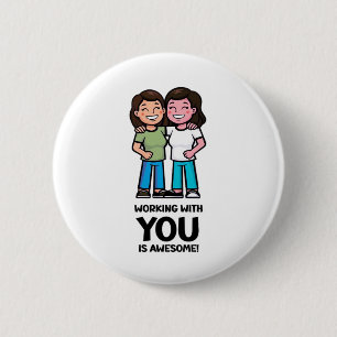 Freunde aus der Arbeit - Zwei Frauen Classic Button