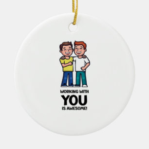 Freunde aus der Arbeit - Zwei Männer klassisch Keramik Ornament
