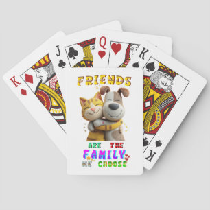 Freunde beim Spielen sind die Familie, die wir wäh Spielkarten