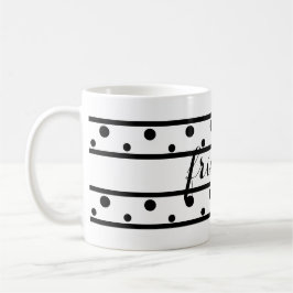 Freunde Black Polka Dots White Kaffeetasse