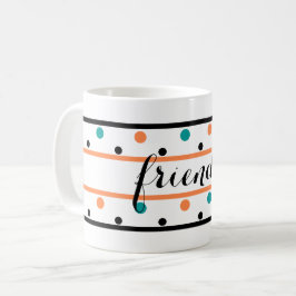 Freunde Burnt Orange Aquamarin Green Polka Dots Kaffeetasse