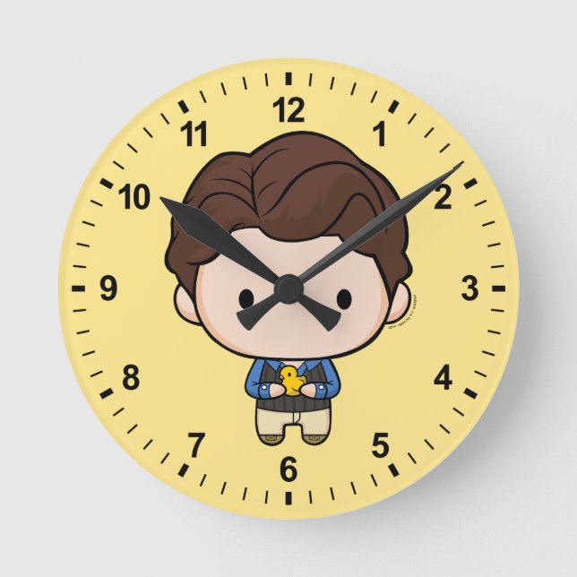 FREUNDE™| Chandler Chibi Runde Wanduhr (Vorderseite)