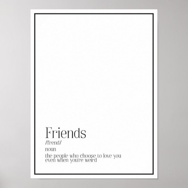 Freunde Definition Word Art Poster (Vorne)