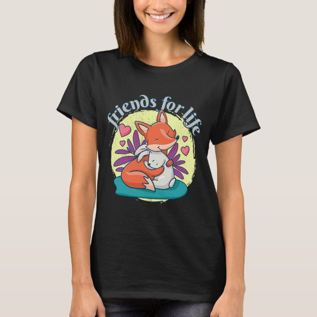 Freunde der Liebe von Fox und Kaninchen für das Le T-Shirt (Vorderseite)