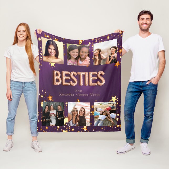 Freunde der lila Rose Goldstars Foto Collage Fleecedecke (Beispiel)
