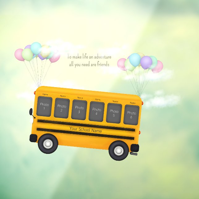 Freunde des Flying School-Busses mit Balloons 6 Fo Fensteraufkleber (Blatt 3)