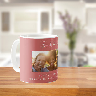 Freunde des Lebens Foto Namen braun rot Kaffeetasse