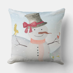Freunde des Schneemans und des Winterwaldes Kissen