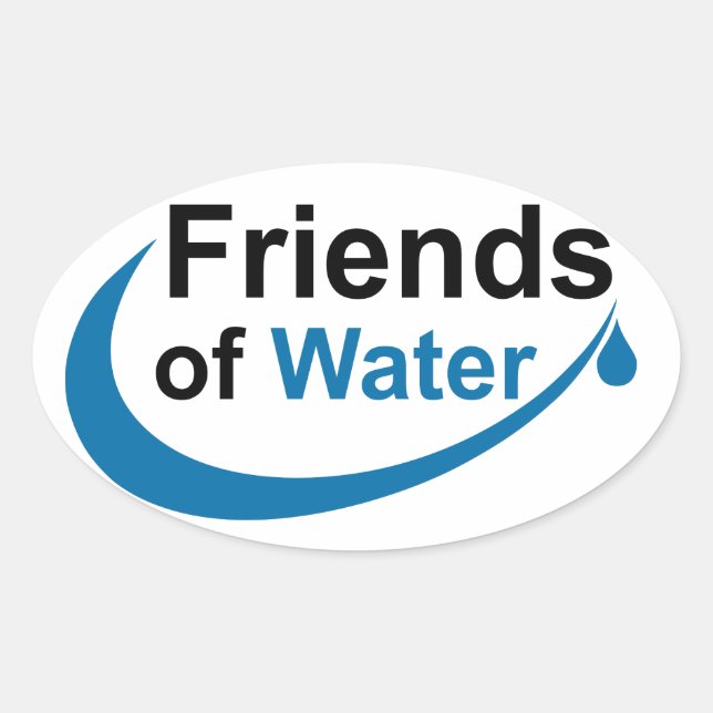 Freunde des Wassers Ovaler Aufkleber (Vorderseite)