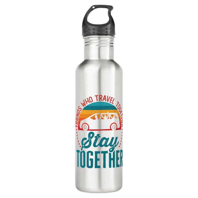 Freunde, die gemeinsam reisen, Bleibe zusammen Edelstahlflasche (Vorderseite)