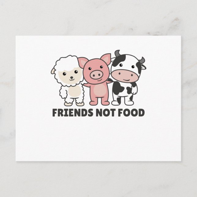 Freunde, die keine Vegane Schafspinnerei essen Postkarte (Vorderseite)