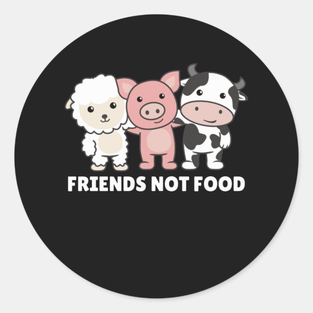 Freunde, die keine Vegane Schafspinnerei essen Runder Aufkleber (Vorderseite)
