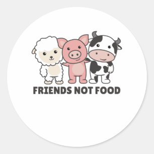 Freunde, die keine Vegane Schafspinnerei essen Runder Aufkleber