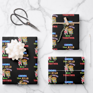 Freunde, die zusammen lesen Bleibe Geschenkpapier Set