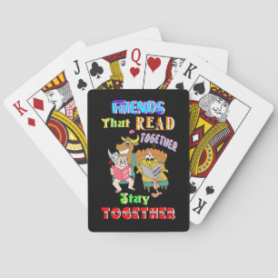 Freunde, die zusammen lesen Bleibe Spielkarten