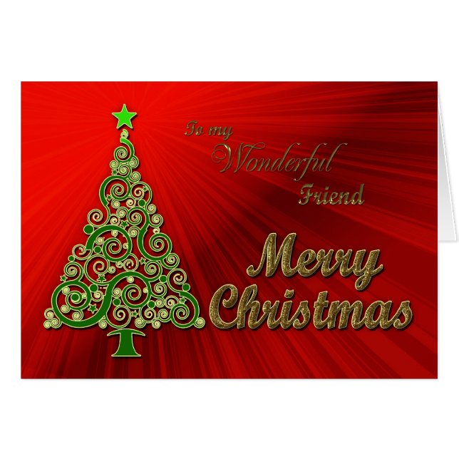 Freunde, eine goldene und rote Effekt Weihnachtska (Vorderseite (Horizontal))
