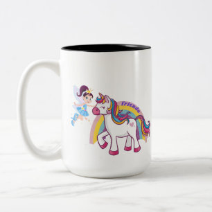 Freunde Einhorn und Feen-Tasse Zweifarbige Tasse
