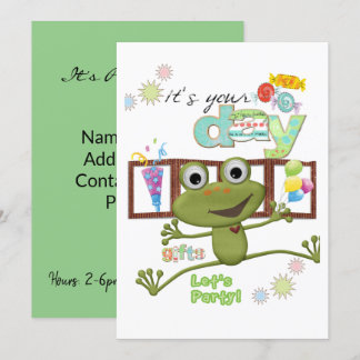 Freunde Familie Frog zum Geburtstag Einladung