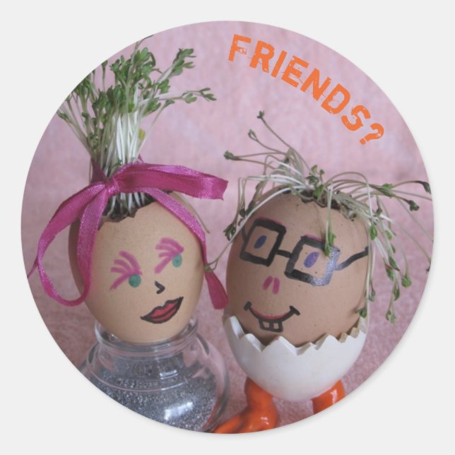 Freunde - Funny Eggmen Couple Stickers (Vorderseite)