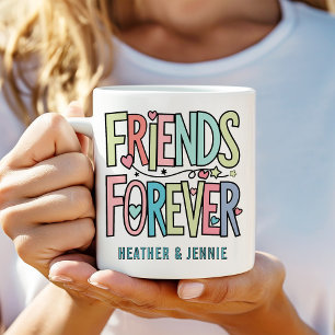 Freunde für ewig Typografie mit Namen Kaffeetasse