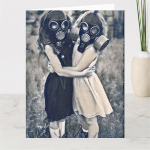 FREUNDE FÜR GAS MASK BESTIES GREETCARD DANKESKARTE
