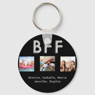 Freunde für immer BFF Foto Namen Schwarz Silber Schlüsselanhänger