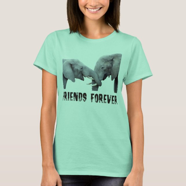 Freunde für immer Elefanten umarmen / umarmen T-Shirt (Vorderseite)